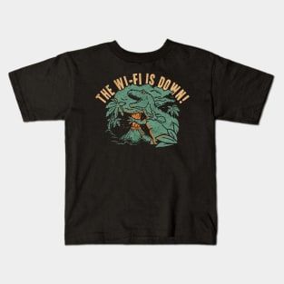 The Wifi Is Down dinosaur Kids T-Shirt